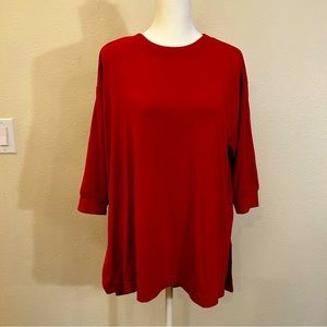 Athleta Inspire 3/4 Sleeve Red Shirt (S01)